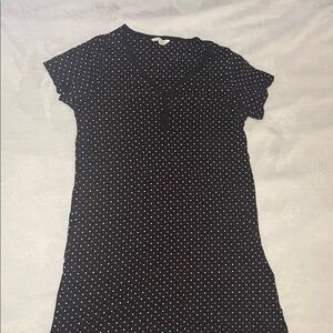 Charter Club Black Dress with Pink Polka Dots